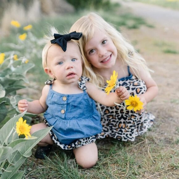 Mommy and Me Dresses Kids and Adults Sleeveless Leopard Solid Tank - Picture 4 of 6